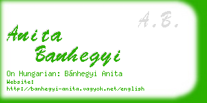 anita banhegyi business card